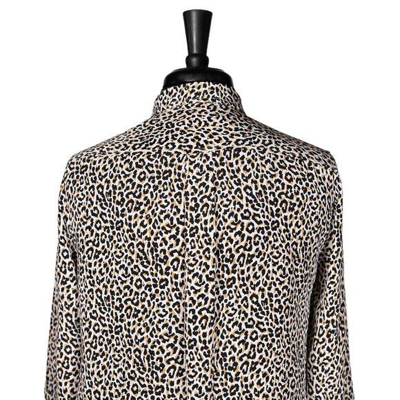 J. Crew Women's Shirt Button Up Animal Print Silk Long Sleeve Blouse Top Size S - Picture 7 of 9